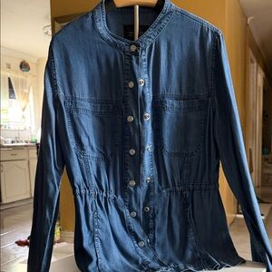 Sanctuary Button-Up Jean Jacket in Deep Blue